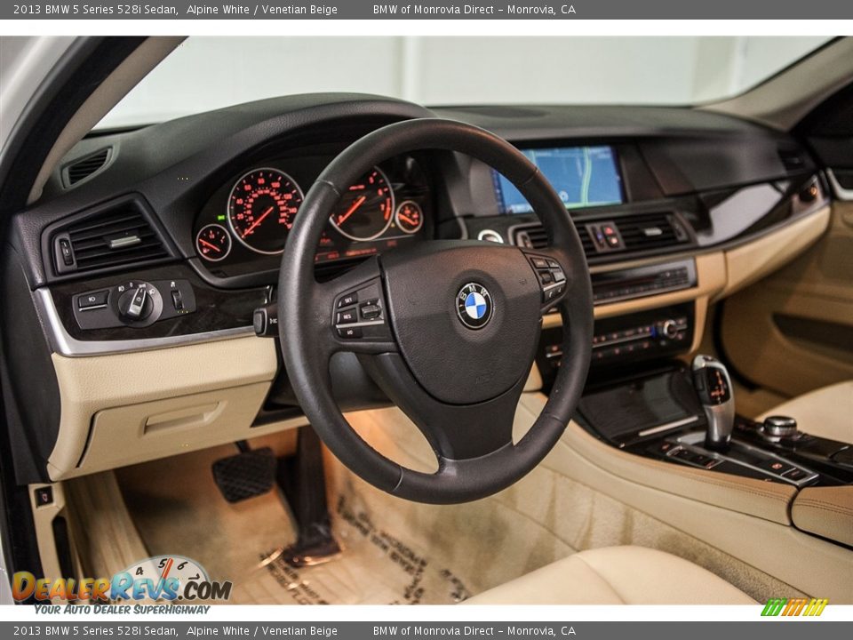 2013 BMW 5 Series 528i Sedan Alpine White / Venetian Beige Photo #19