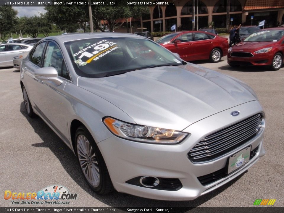 2016 Ford Fusion Titanium Ingot Silver Metallic / Charcoal Black Photo #2