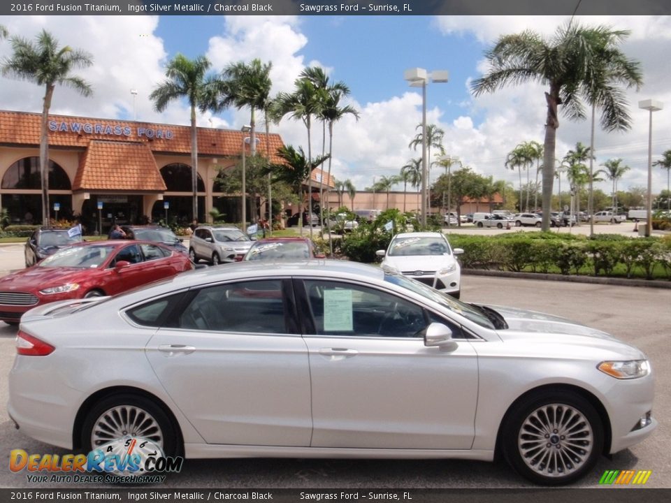 2016 Ford Fusion Titanium Ingot Silver Metallic / Charcoal Black Photo #5