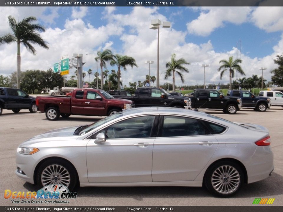 2016 Ford Fusion Titanium Ingot Silver Metallic / Charcoal Black Photo #12