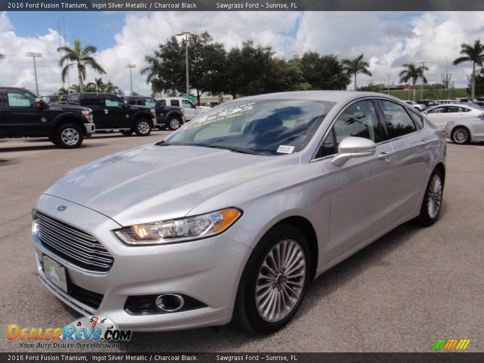 2016 Ford Fusion Titanium Ingot Silver Metallic / Charcoal Black Photo #13