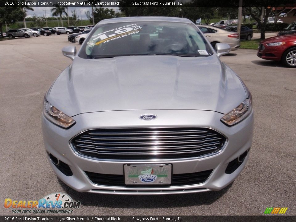 2016 Ford Fusion Titanium Ingot Silver Metallic / Charcoal Black Photo #15