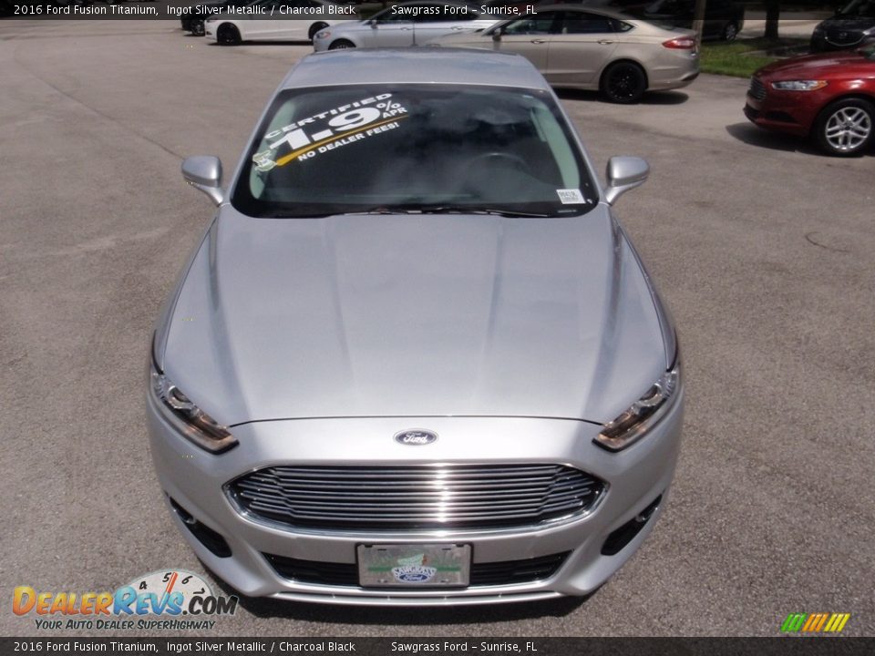 2016 Ford Fusion Titanium Ingot Silver Metallic / Charcoal Black Photo #16