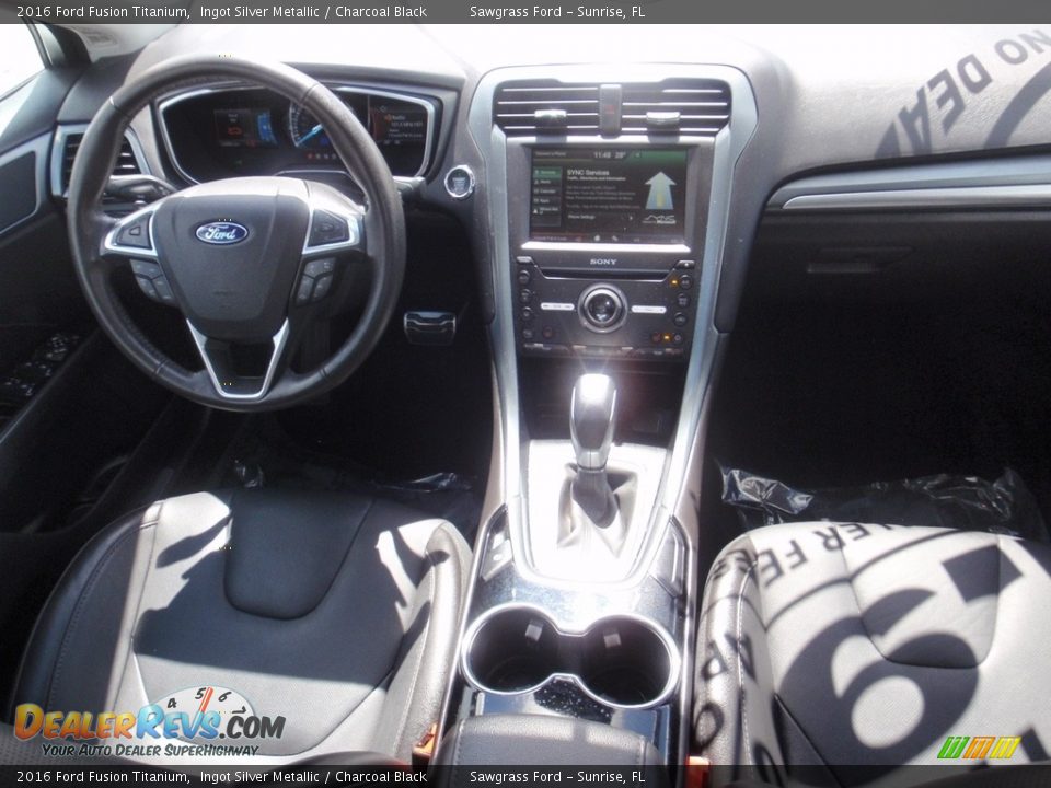 2016 Ford Fusion Titanium Ingot Silver Metallic / Charcoal Black Photo #23