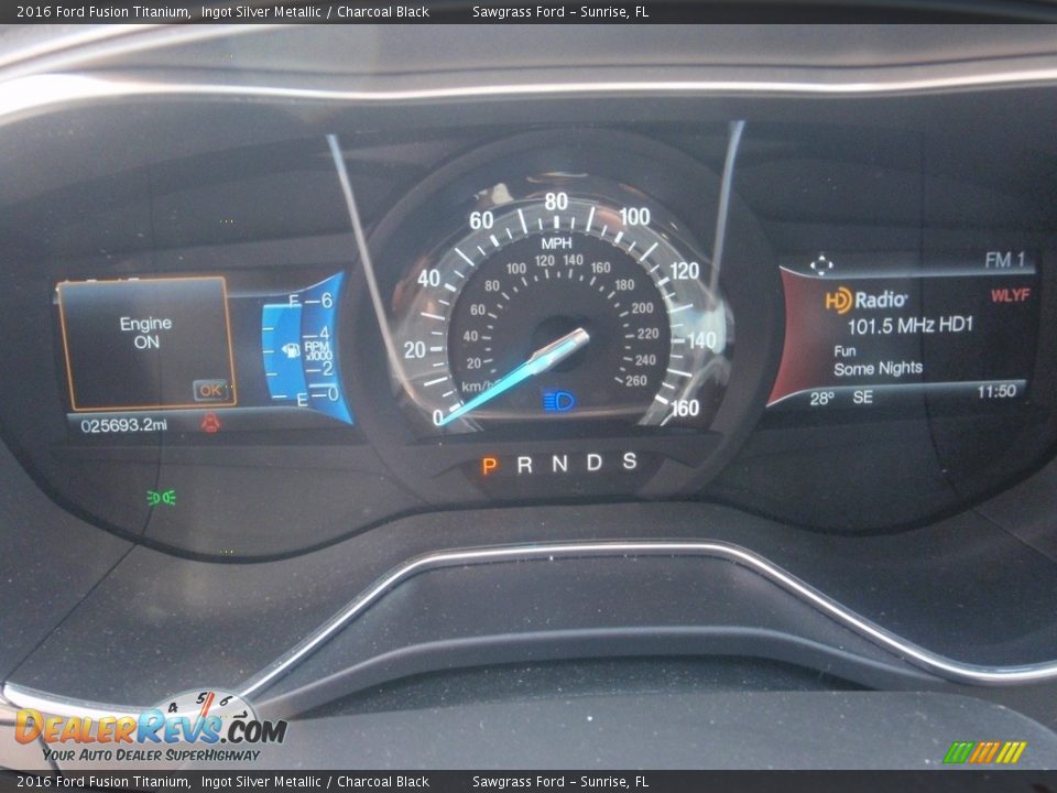 2016 Ford Fusion Titanium Ingot Silver Metallic / Charcoal Black Photo #31