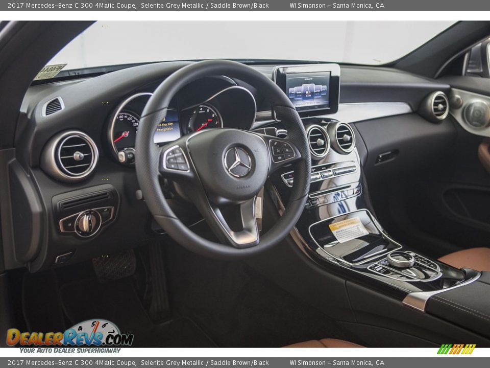 2017 Mercedes-Benz C 300 4Matic Coupe Selenite Grey Metallic / Saddle Brown/Black Photo #6