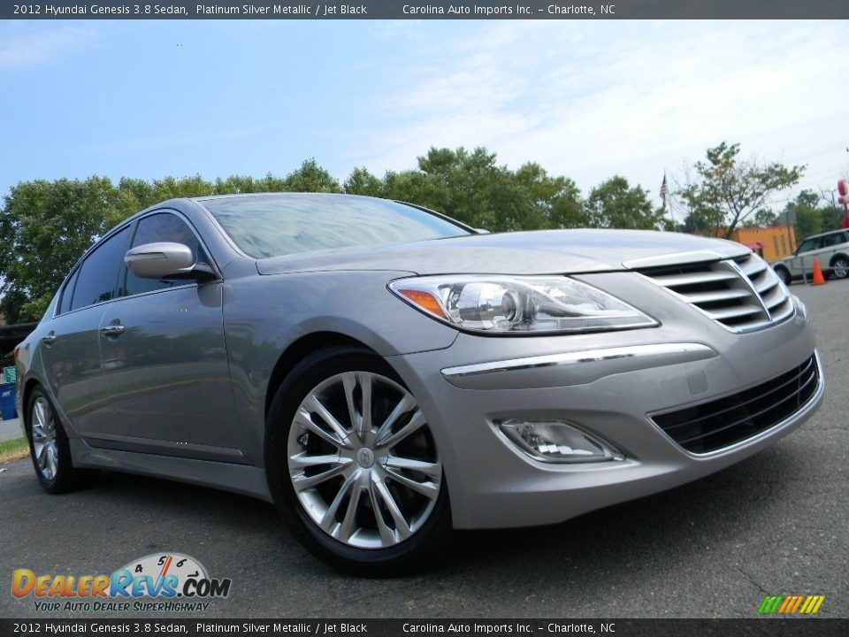 2012 Hyundai Genesis 3.8 Sedan Platinum Silver Metallic / Jet Black Photo #2