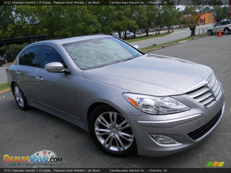 2012 Hyundai Genesis 3.8 Sedan Platinum Silver Metallic / Jet Black Photo #3