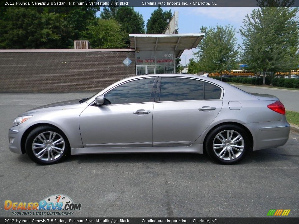 2012 Hyundai Genesis 3.8 Sedan Platinum Silver Metallic / Jet Black Photo #6