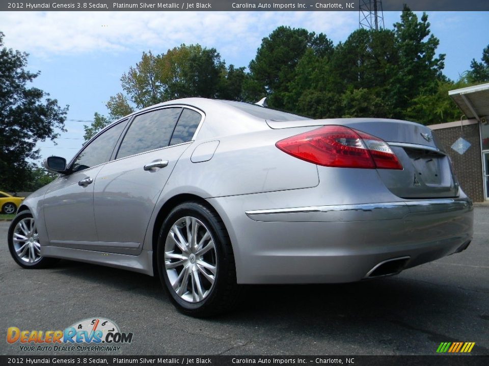 2012 Hyundai Genesis 3.8 Sedan Platinum Silver Metallic / Jet Black Photo #7