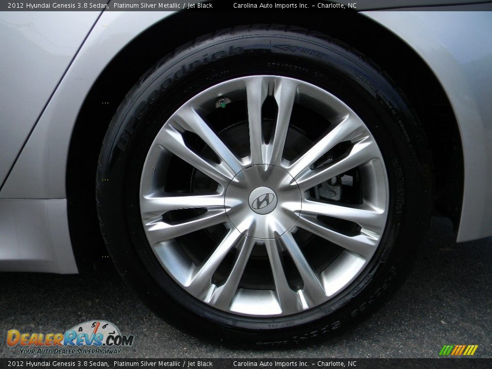 2012 Hyundai Genesis 3.8 Sedan Platinum Silver Metallic / Jet Black Photo #26
