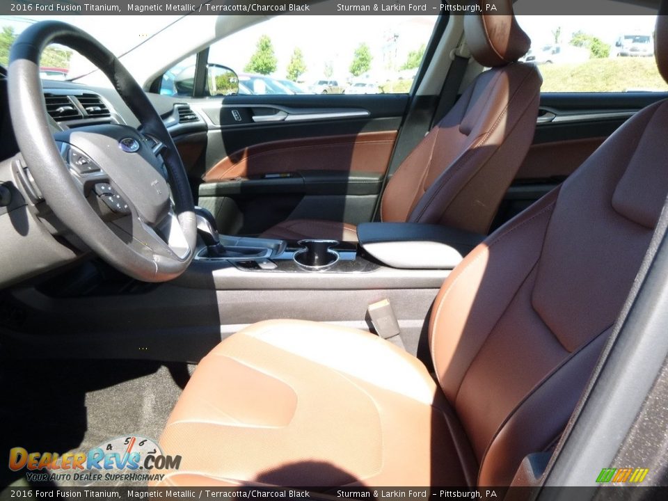 2016 Ford Fusion Titanium Magnetic Metallic / Terracotta/Charcoal Black Photo #7