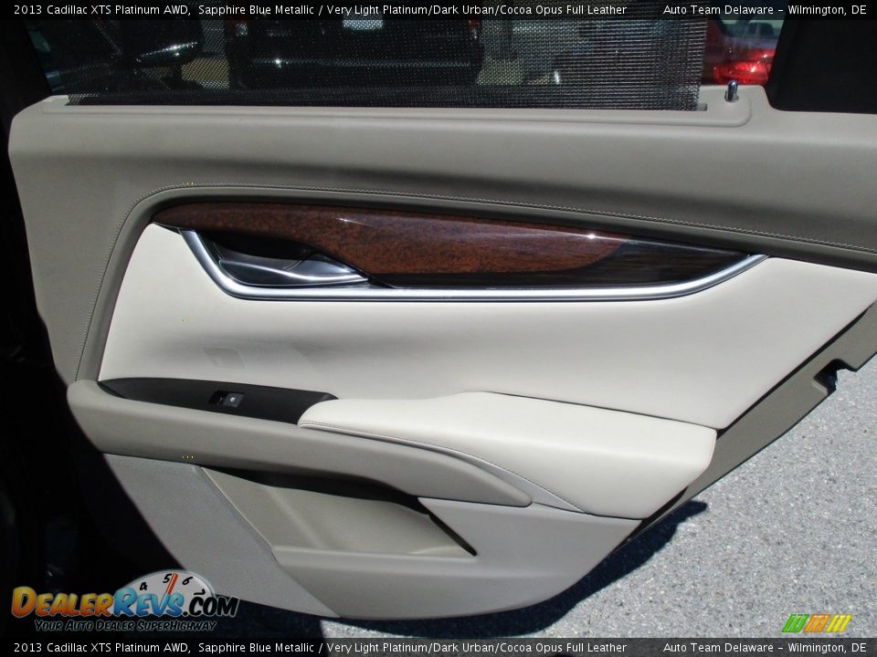 2013 Cadillac XTS Platinum AWD Sapphire Blue Metallic / Very Light Platinum/Dark Urban/Cocoa Opus Full Leather Photo #25