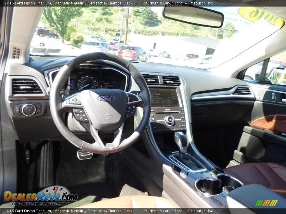 2016 Ford Fusion Titanium Magnetic Metallic / Terracotta/Charcoal Black Photo #9