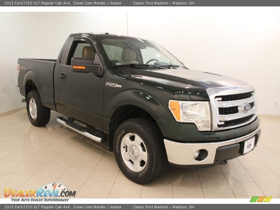 2013 Ford F150 XLT Regular Cab 4x4 Green Gem Metallic / Adobe Photo #1