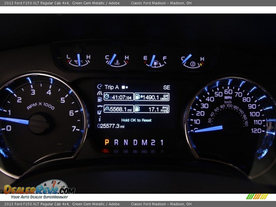 2013 Ford F150 XLT Regular Cab 4x4 Green Gem Metallic / Adobe Photo #7
