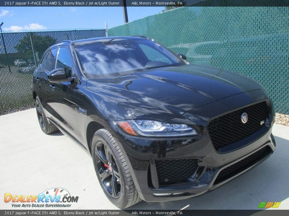 2017 Jaguar F-PACE 35t AWD S Ebony Black / Jet w/Light Oyster Photo #6
