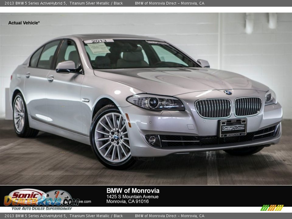 2013 BMW 5 Series ActiveHybrid 5 Titanium Silver Metallic / Black Photo #1