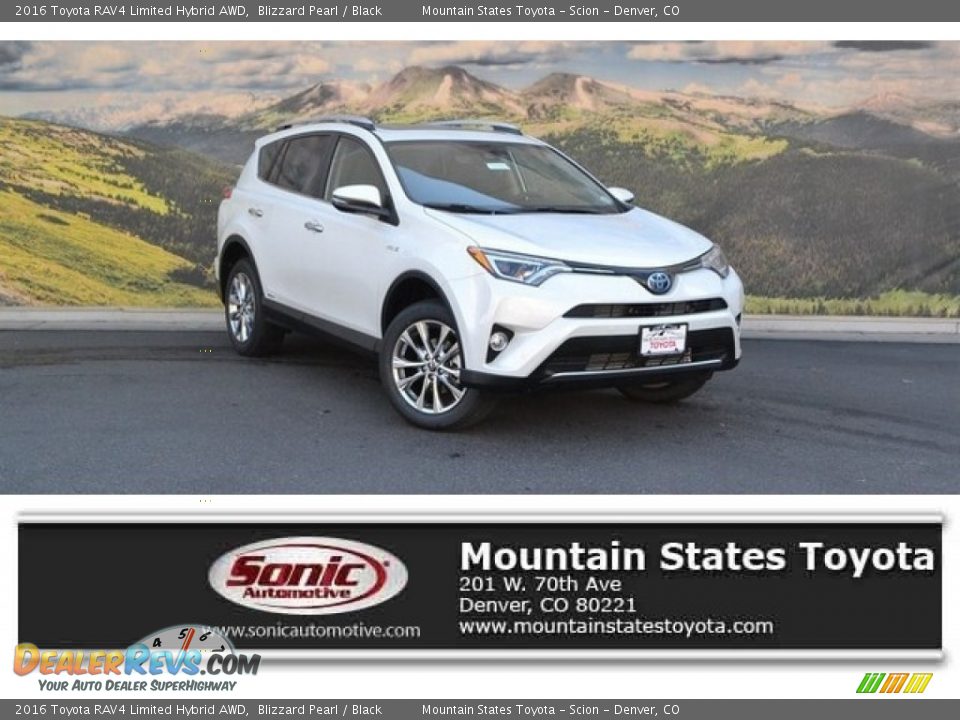 2016 Toyota RAV4 Limited Hybrid AWD Blizzard Pearl / Black Photo #1