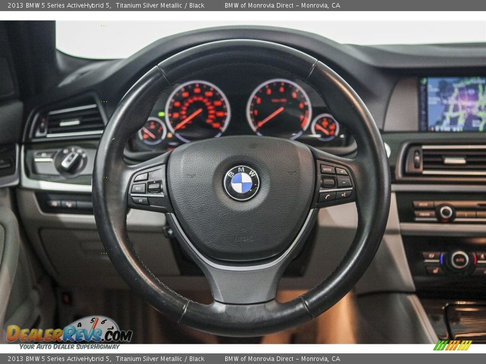 2013 BMW 5 Series ActiveHybrid 5 Titanium Silver Metallic / Black Photo #16