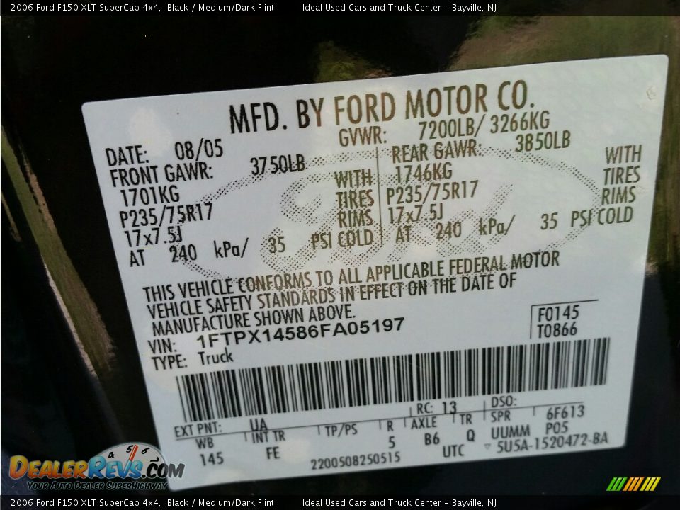 2006 Ford F150 XLT SuperCab 4x4 Black / Medium/Dark Flint Photo #10