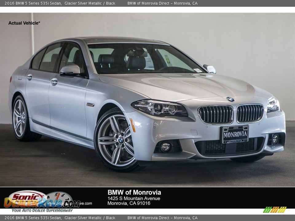 2016 BMW 5 Series 535i Sedan Glacier Silver Metallic / Black Photo #1