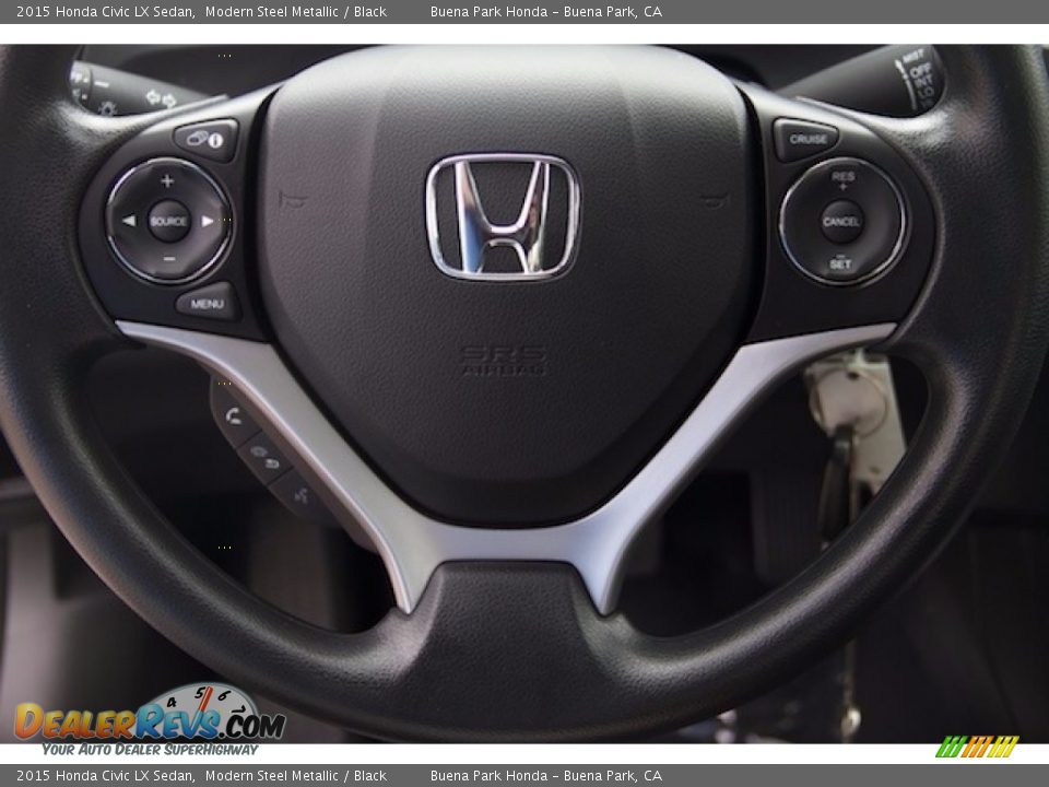 2015 Honda Civic LX Sedan Modern Steel Metallic / Black Photo #13