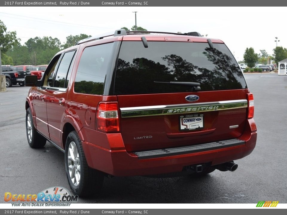 2017 Ford Expedition Limited Ruby Red / Dune Photo #12