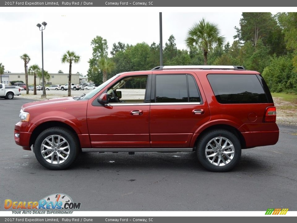2017 Ford Expedition Limited Ruby Red / Dune Photo #13
