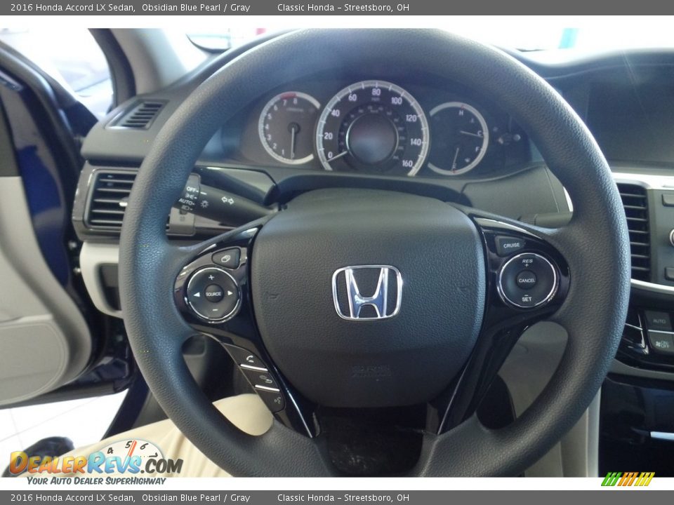 2016 Honda Accord LX Sedan Obsidian Blue Pearl / Gray Photo #9
