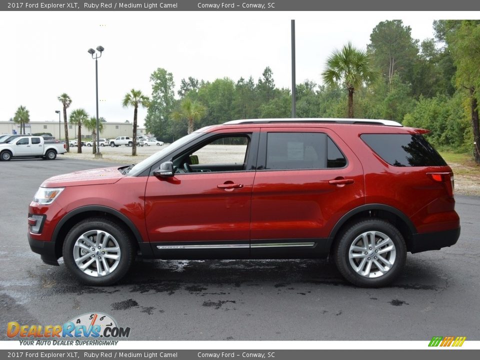 2017 Ford Explorer XLT Ruby Red / Medium Light Camel Photo #14
