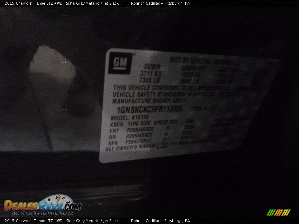 2015 Chevrolet Tahoe LTZ 4WD Slate Gray Metallic / Jet Black Photo #3