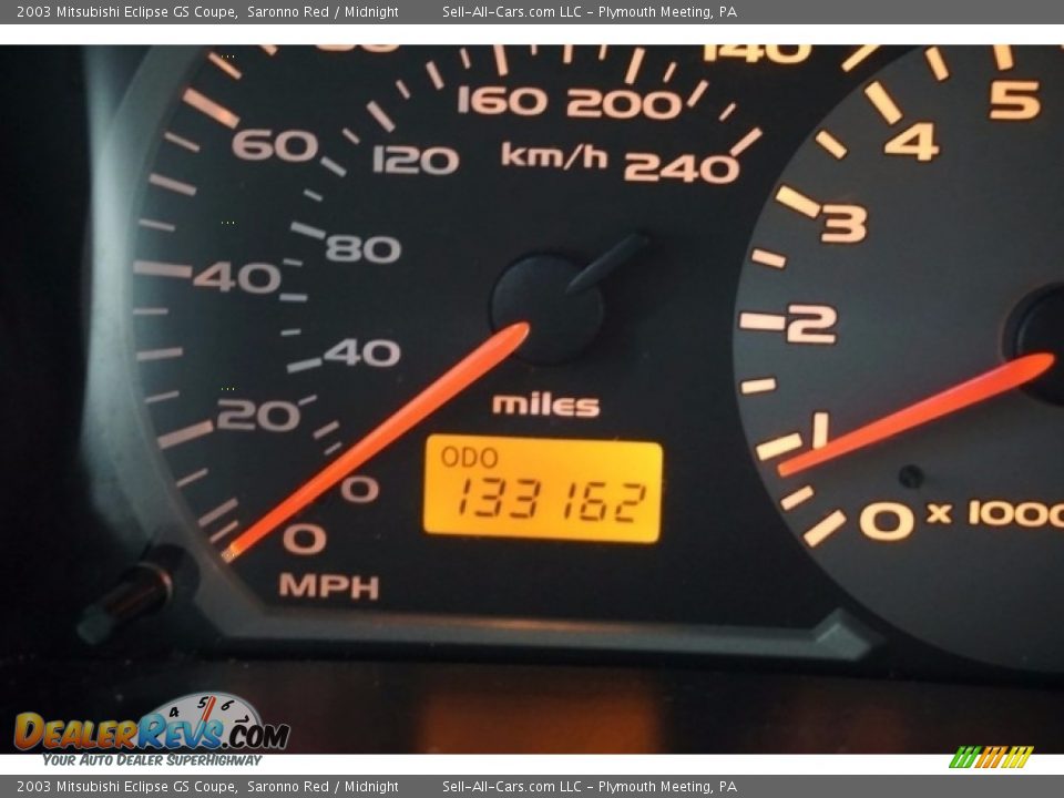 2003 Mitsubishi Eclipse GS Coupe Saronno Red / Midnight Photo #31