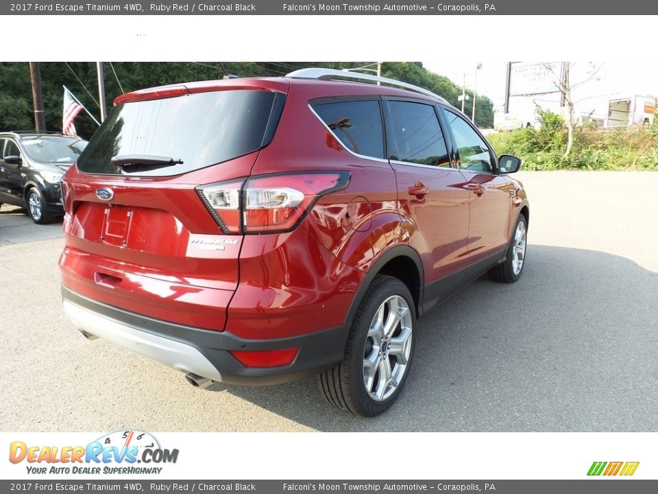 2017 Ford Escape Titanium 4WD Ruby Red / Charcoal Black Photo #7
