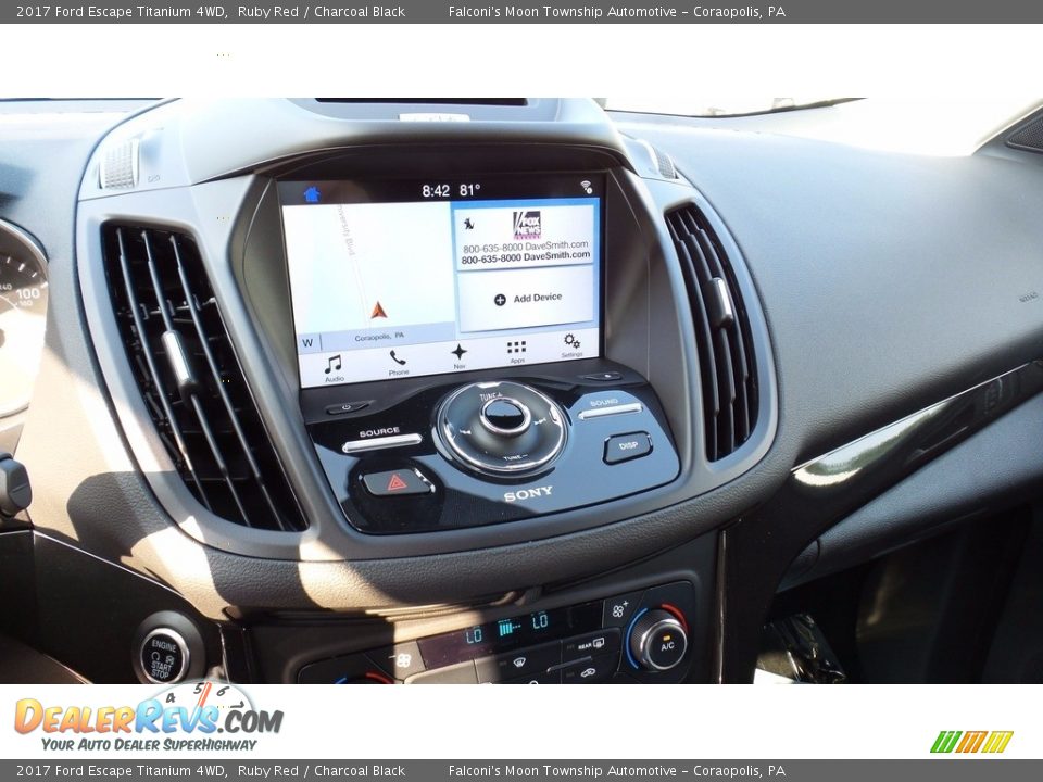 2017 Ford Escape Titanium 4WD Ruby Red / Charcoal Black Photo #14