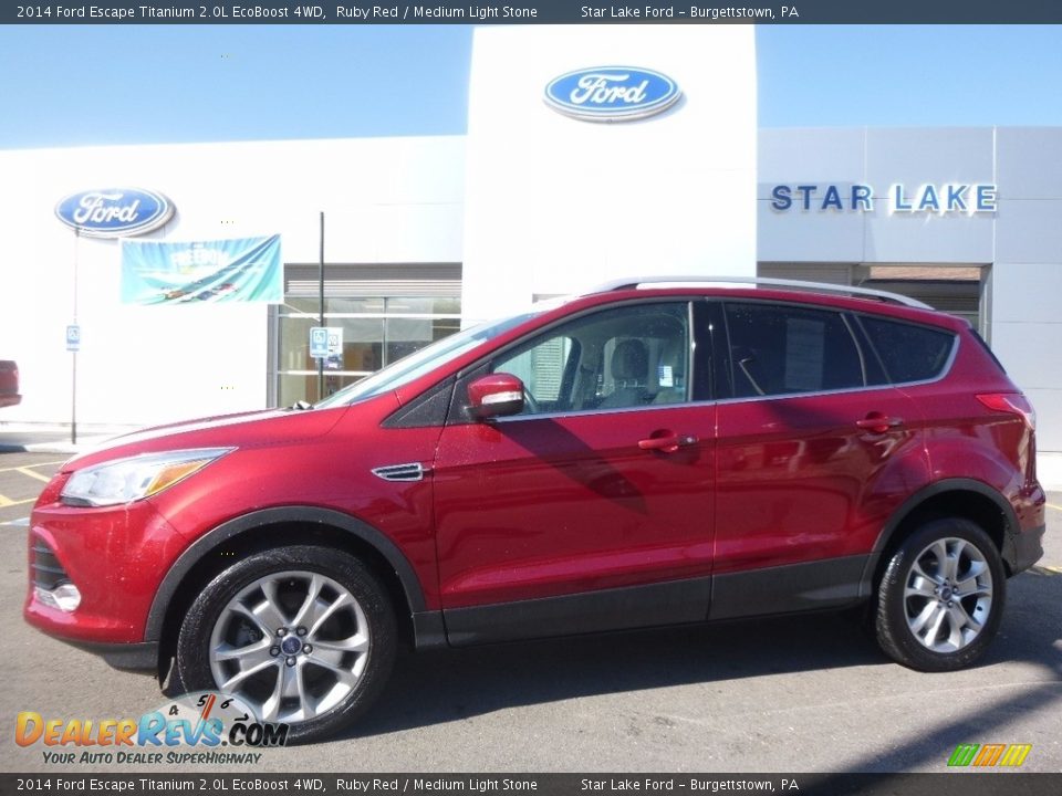 2014 Ford Escape Titanium 2.0L EcoBoost 4WD Ruby Red / Medium Light Stone Photo #1