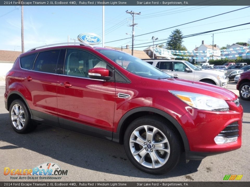 2014 Ford Escape Titanium 2.0L EcoBoost 4WD Ruby Red / Medium Light Stone Photo #3