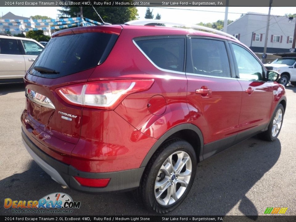 2014 Ford Escape Titanium 2.0L EcoBoost 4WD Ruby Red / Medium Light Stone Photo #5