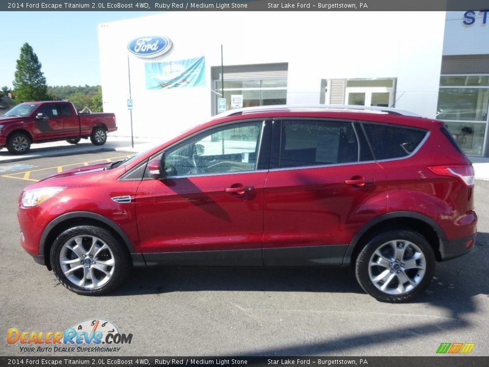 2014 Ford Escape Titanium 2.0L EcoBoost 4WD Ruby Red / Medium Light Stone Photo #9