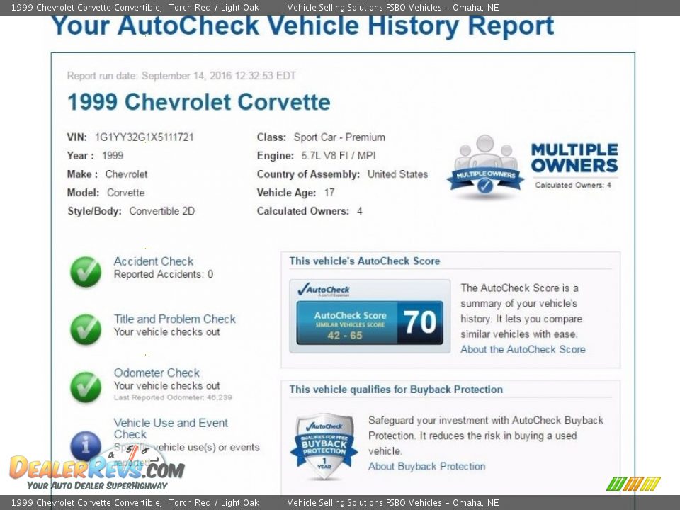 Dealer Info of 1999 Chevrolet Corvette Convertible Photo #2