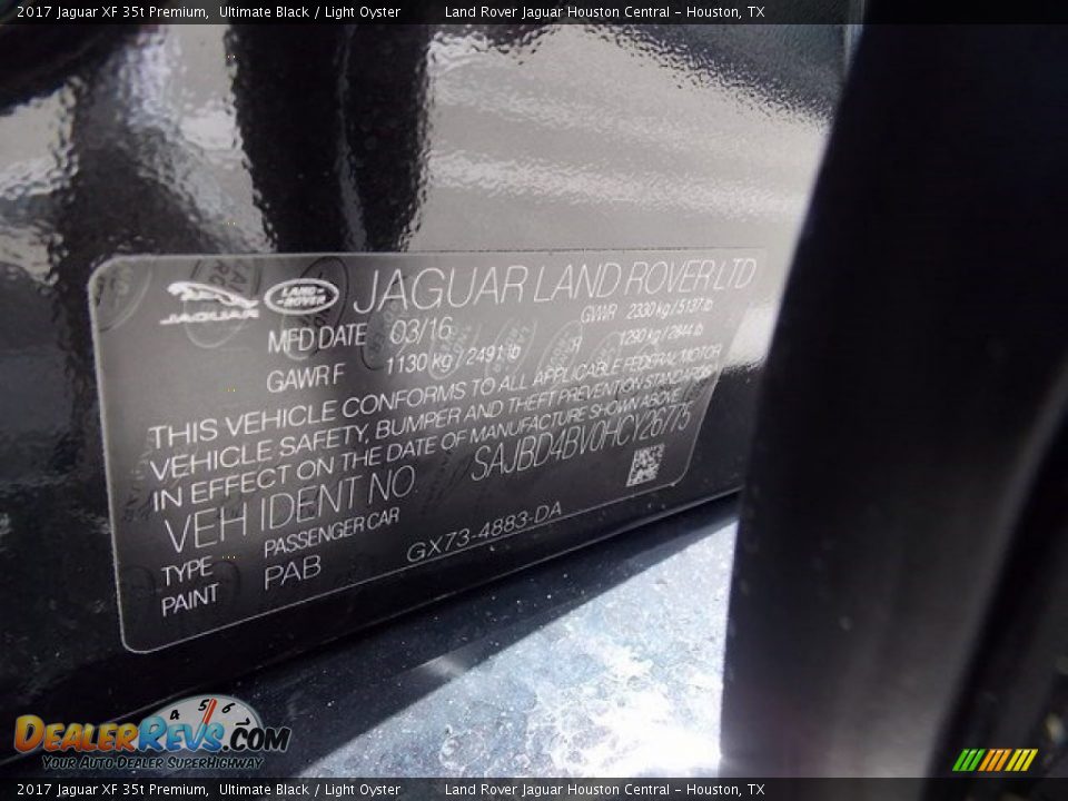 2017 Jaguar XF 35t Premium Ultimate Black / Light Oyster Photo #18