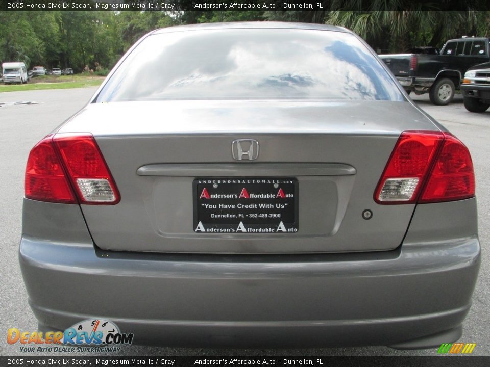 2005 Honda Civic LX Sedan Magnesium Metallic / Gray Photo #4