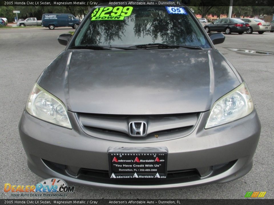 2005 Honda Civic LX Sedan Magnesium Metallic / Gray Photo #8
