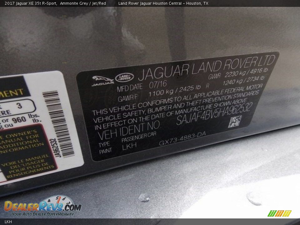 Jaguar Color Code LKH Ammonite Grey