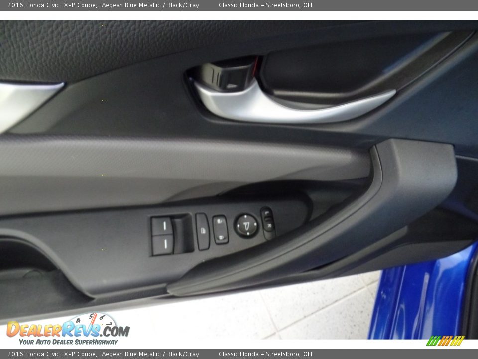 2016 Honda Civic LX-P Coupe Aegean Blue Metallic / Black/Gray Photo #8