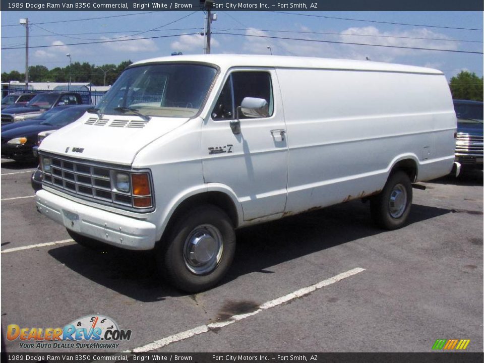 1989 Dodge Ram Van B350 Commercial Bright White / Brown Photo #1