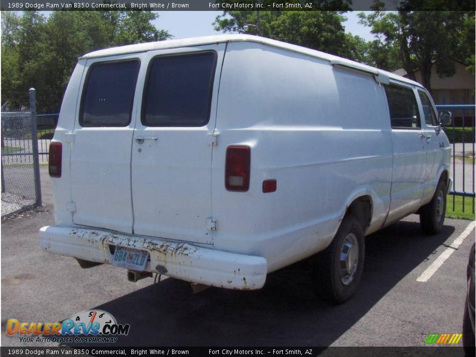 1989 Dodge Ram Van B350 Commercial Bright White / Brown Photo #2