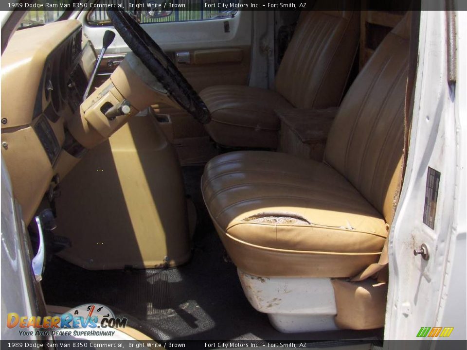 1989 Dodge Ram Van B350 Commercial Bright White / Brown Photo #3