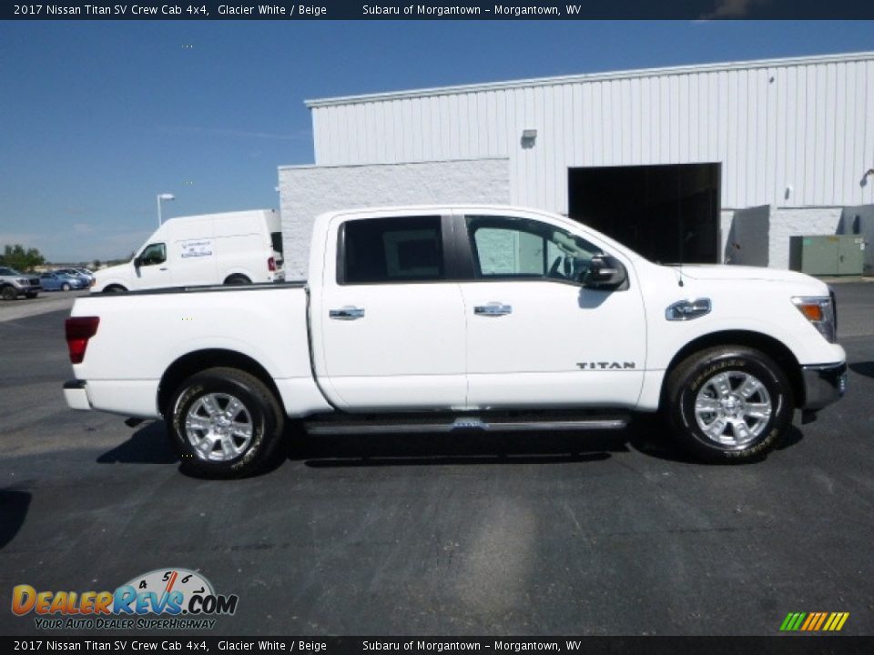 2017 Nissan Titan SV Crew Cab 4x4 Glacier White / Beige Photo #7