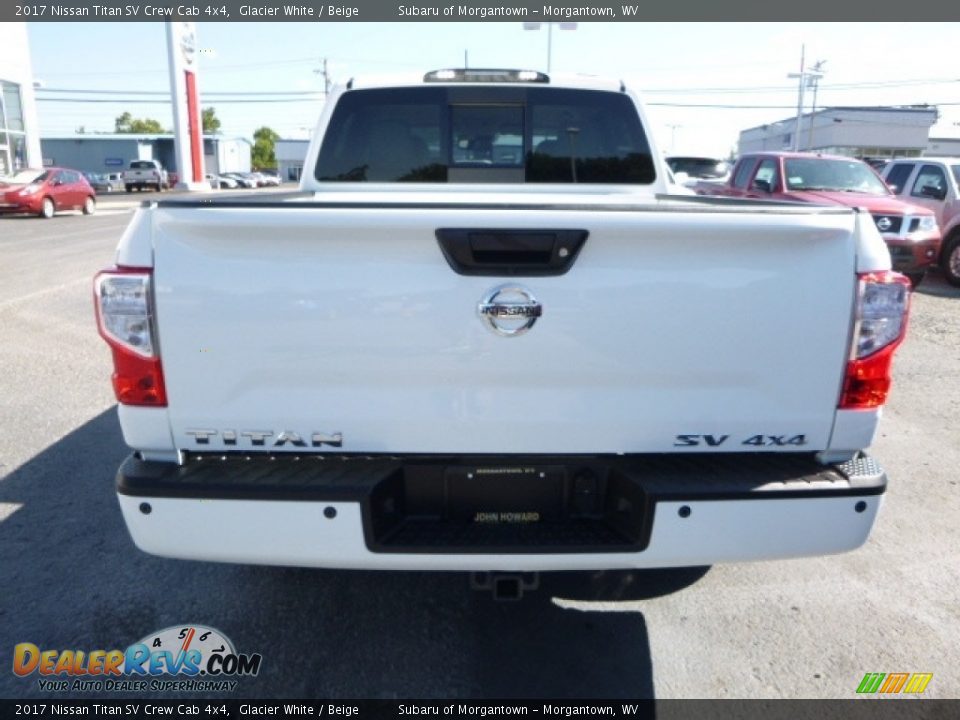 2017 Nissan Titan SV Crew Cab 4x4 Glacier White / Beige Photo #9